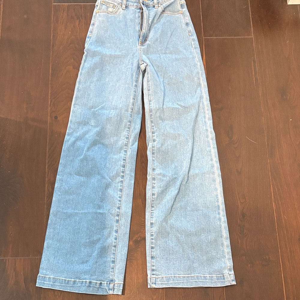 Abrand Light Blue High-Rise Wide Leg Jeans